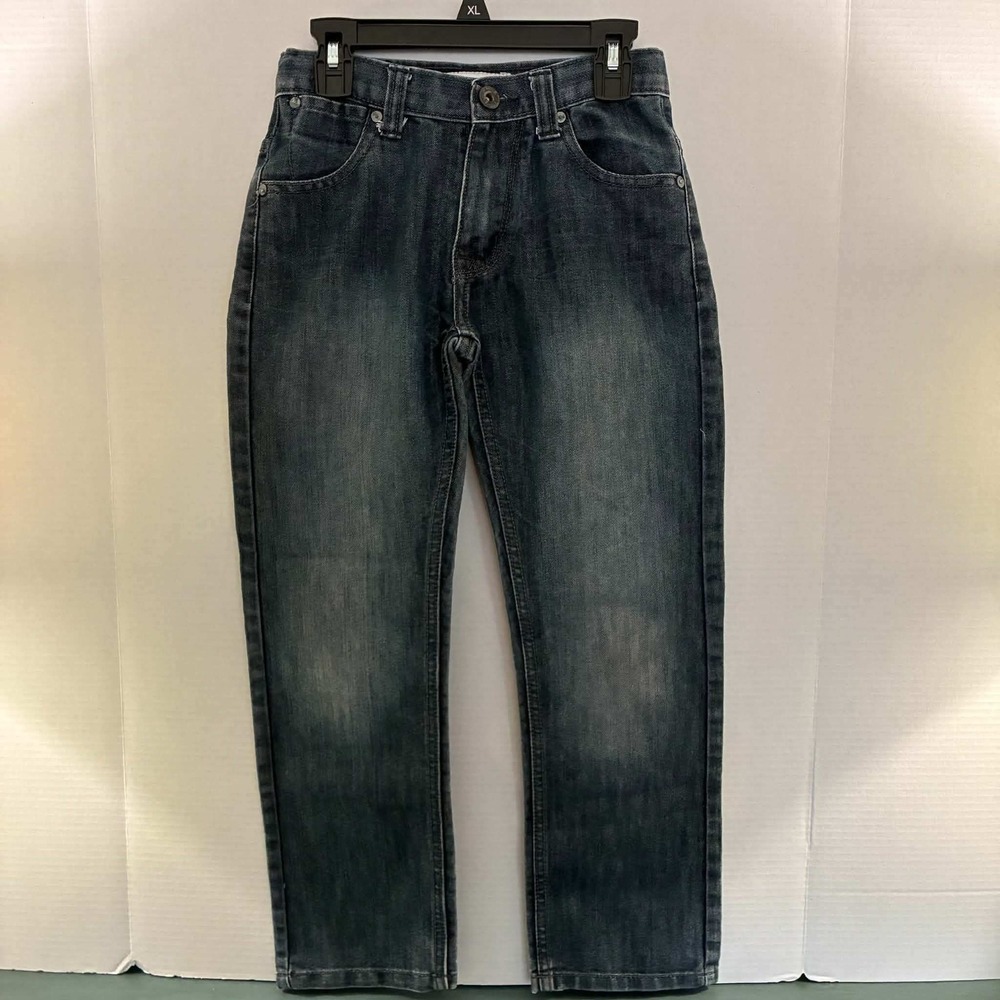 Paper Denim & Cloth Jeans Girls 8 Dark Gray Faded Straight Leg Denim